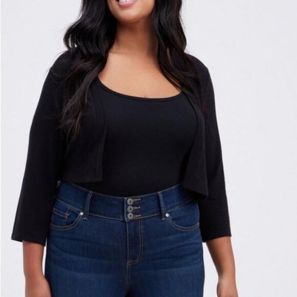 Women’s Torrid 0 Black Open Front Shrug Large 12 - Picture 12 of 12